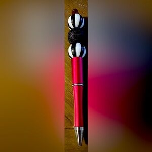 Red and Black Beaded Pen